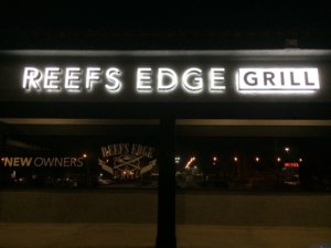 Reef's Edge Grill Building Sign Project from Signs from Starfish Signs and Graphics in Orange County