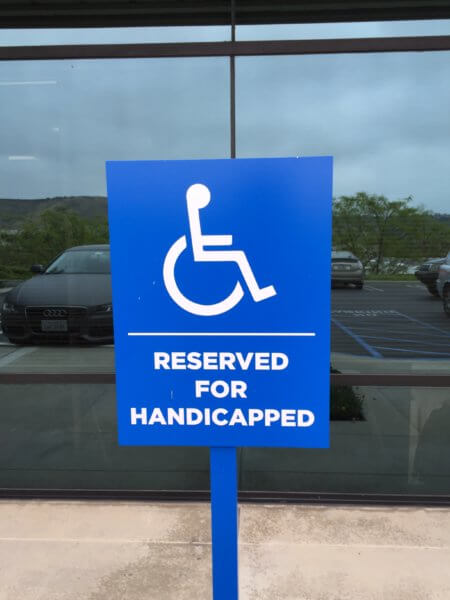 reserved for handicapped parking sign